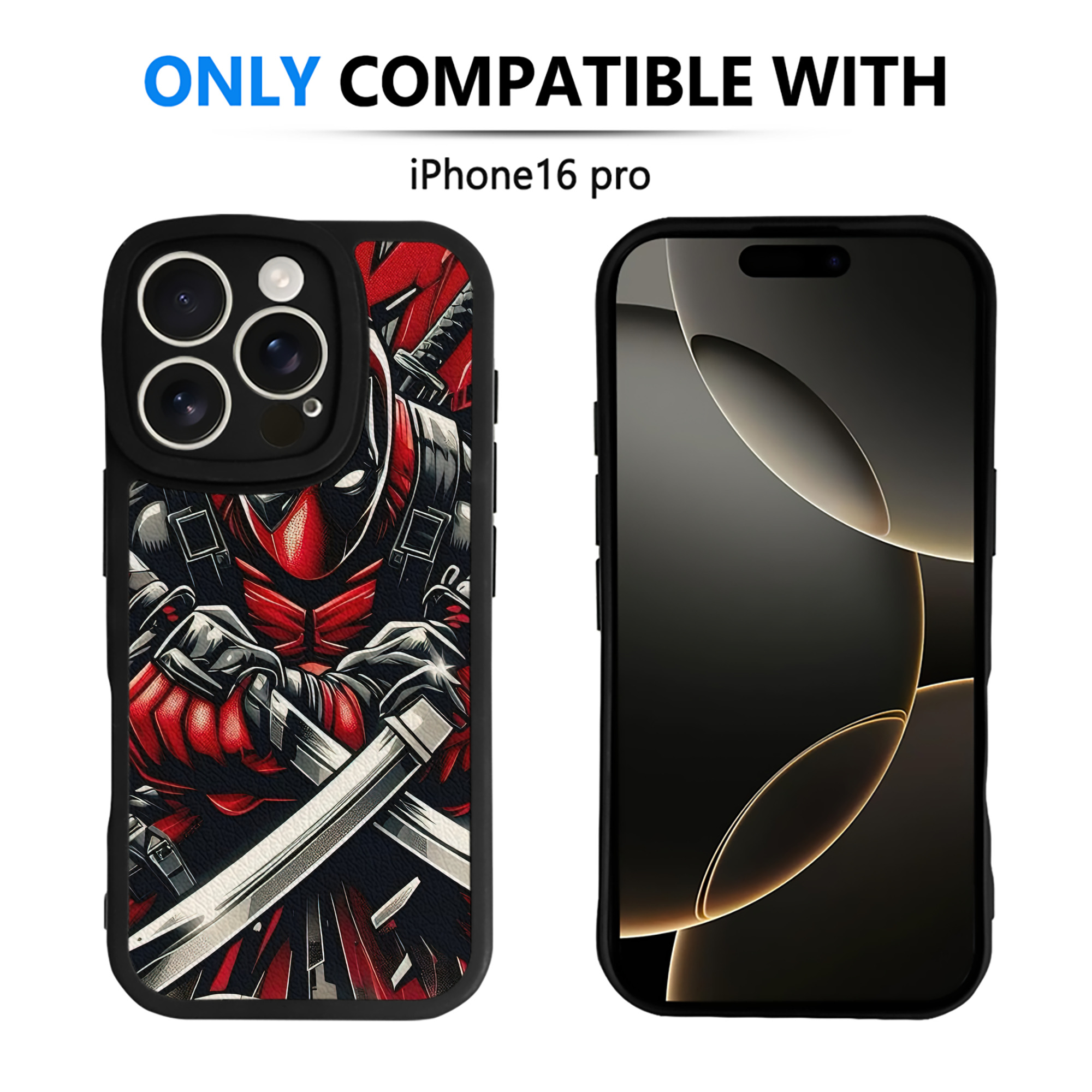 （画像用） Deadpool デッドプール 【iPhone 16シリーズ対応】シリコンスマホケース（レザー調） 材質：シリコン